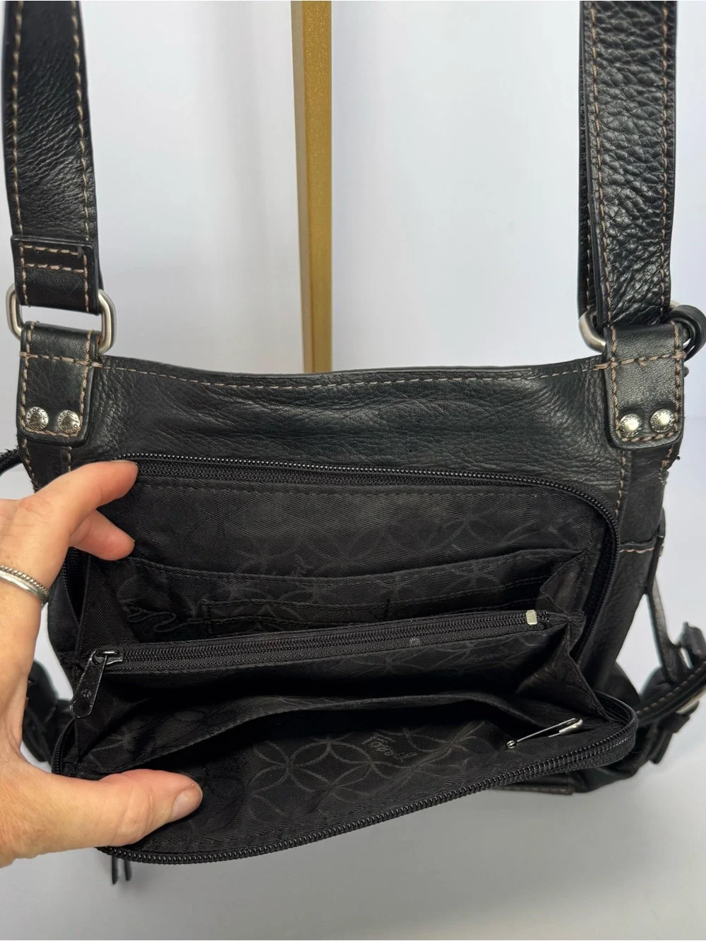 Fossil black leather purse